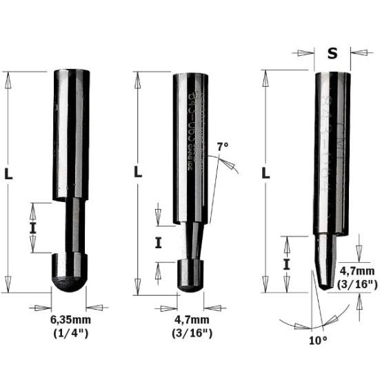 СМТ Фреза кромочная монолитная Z1 S=6 D=6X9.5X39 742.095.11 (L1-38 мм, L2-9.5 мм, D1-6 мм, D2-6 мм)