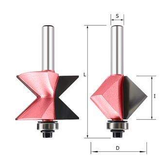 Набор фрез для сращивания "Угол" D=38.4x25.4 S=8 PROCUT 336821P/337821P (L1- мм, L2-25.4 мм, D1-38.4 мм, D2-8 мм)