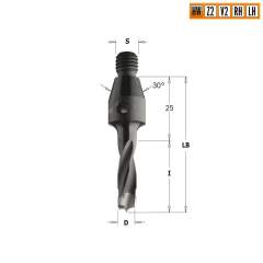 Сверло HW для присадочного станка 6x40x Z=2+2 S=M10/30° RH CMT 342.060.11