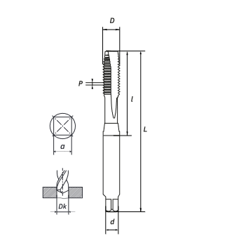 Метчик  маш/руч M10X1.5 DIN371 с покрытием TIN сквозной (HSS) RODMIX 1602100150