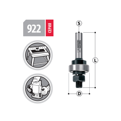 Державка  с подшипником для фрез S=8 мм Woodwork 922.0001.08