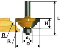 Фреза кром калевочная ф42,8х19мм R6,4мм хв 8мм Энкор 9261