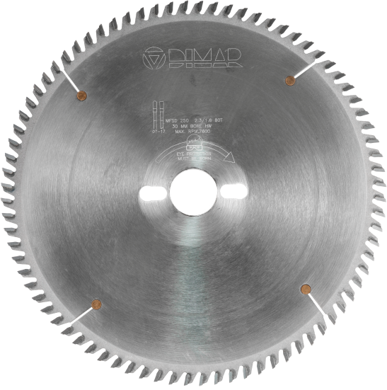 Пила Dimar 90131756 тонкий пропил D250x30x2,3 Z80 для ДСП и МДФ