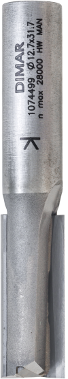 Фреза Dimar 1074499 пазовая врезная D12,7x31,7 L73 Z2+1 хвостовик 12 (L1-73 мм, L2-31.7 мм, D1-12.7 мм, D2-12 мм)
