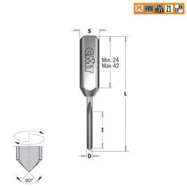 Сверло HWM для присадочного станка 2,5x16x57,5 Z=1 S=10x24 RH-LH CMT 382.2557