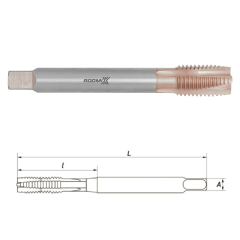 Метчик маш/руч M2X0.4 DIN371 с покрытием TIN сквозной (HSS) RODMIX 1602020040