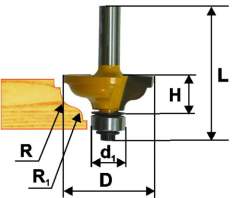 Фреза кром калевочная ф41,3х19мм R4,8/6мм хв 8мм Энкор 9267