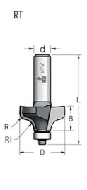 Фреза WPW RT06002 профиль равенна R5 D35 B17 с подшипником хвостовик 12