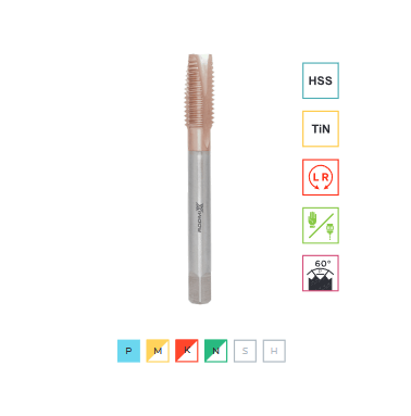 Метчик  маш/руч M14X2.0 DIN376 с покрытием TIN сквозной (HSS) RODMIX 1602140200