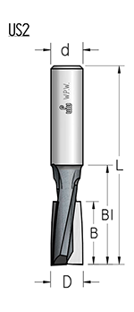 Фреза WPW US27161 спиральная чистовая D16 B42 Z2 хвостовик 16 (L1-110 мм, L2-42 мм, D1-16 мм, D2-16 мм)