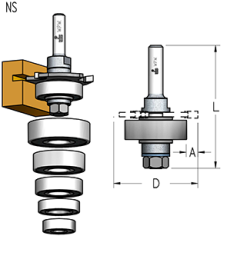 Оправка WPW NS79052 для дисковых фрез серии N с 5 подшипниками крепление гайка хвостовик 12