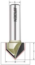 Фреза пазовая c углом 90гр. D=12.7x9.53x42 S=8 ARDEN 200818