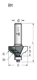 Фреза WPW RM04003 профиль классика R4 D28,6 B13 с подшипником хвостовик 6