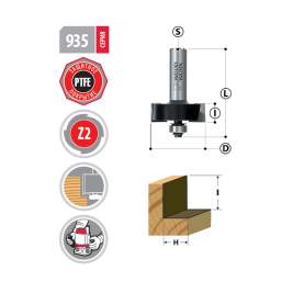 Фреза четвертная H=6.35 D=25.4 L=55 S=8mm 935.2513.08 Woodwork