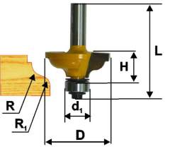 Фреза кром калевочная ф41,3х17,5ммR4,8/6,35мм хв 8 Энкор 46273