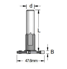 Фреза WPW NU04005 дисковая Z3 паз 4 D47,6 оправка крепл с торца хвостовик 8
