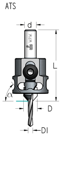Зенковка оправка WPW ATS3205D коническая  D9,5 с ограничителем сверло с плавной спиралью 3,2  хвостовик 8