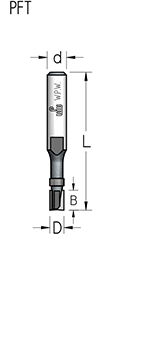 Фреза WPW PFT10483 D4,8 B6,5 Z2 копир  мини верхний подшипник хвостовик 6 (L1-47 мм, L2-6.5 мм, D1-4.8 мм, D2-6 мм)