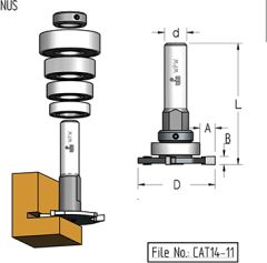 Фреза WPW NU05005 дисковая Z3 паз 5 D47,6 оправка крепл с торца хвостовик 8