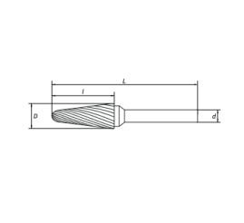 Борфреза сфероконическая L 05х13 M03 одинарная насечка RODMIX 3105130601