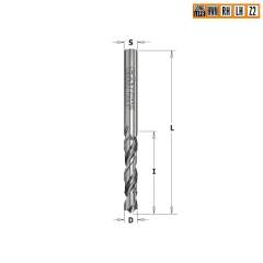 Сверло HWM для присадочного станка 4x27x55 Z=2 S=4 RH CMT 363.040.21