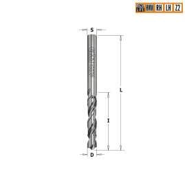 Сверло HWM для присадочного станка 4x27x55 Z=2 S=4 RH CMT 363.040.21