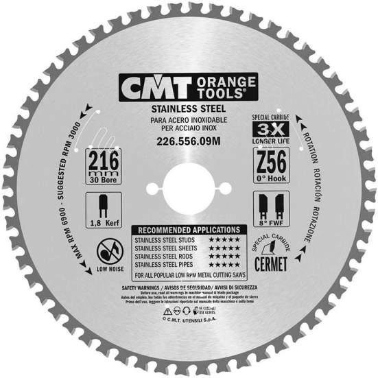 Диск пильный 254x15,87x2,2/1,8 10° 8° FWF Z=72 CMT 226.572.10
