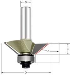 Фреза для снятия фаски 45гр. (с полкой) Z=2 D=44.45x18.5x70 S=8 ARDEN 306851 (L1-70 мм, L2-18.5 мм, D1-44.45 мм, D2-8 мм)