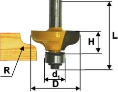 Фреза кром калевочная ф38,1х16мм R6,4мм хв 8мм Энкор 9255