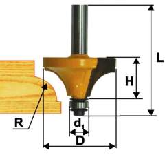 Фреза кром. калевочная ф57,1х27,5ммR22,2мм хв.12мм Энкор 46253