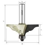 Фреза фигурная классический гусёк R=9.5 R2=6.35 D=63.5x19.85x71 S=12 ARDEN 357251