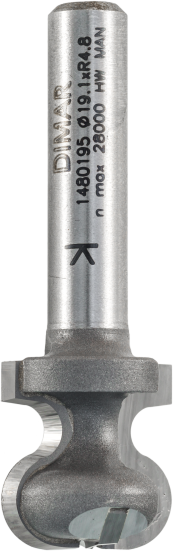 Фреза Dimar 51208545 интегрированная ручка D45 B18 R4.62 R4.45 R2 хвостовик 8 (L1-54.5 мм, L2-18 мм, D1-45 мм, D2-8 мм)