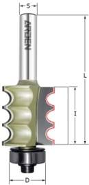 Фреза "тройной внеший радиус" (нижн. подш.) Z=2 R=3.18  D=22.2x25.4x69 S=8 (подш. 16мм) ARDEN 323811