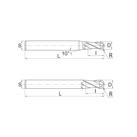 Фреза сферическая по стали Z2 DJTOL DPB2-015