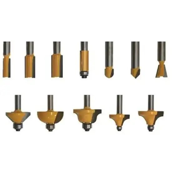 Набор фрез для декоративного применения, хвостовик 8 мм, 12 штук Энкор 46610 (L1- мм, L2- мм, D1- мм, D2- мм)