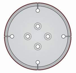 Пила Dimar 73033171 алмазная для композитов D150x15,87x3,2 Z с отверстиями под оправку ЧПУ 4x5,7xø30