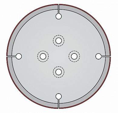 Пила Dimar 73033171 алмазная для композитов D150x15,87x3,2 Z с отверстиями под оправку ЧПУ 4x5,7xø30