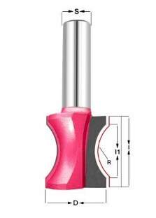 Фреза профильная "Углублённый шар" Z=2 R=4.76 D=25.4x30x70 i1=22.2 S=12 PROCUT 329241P (L1-70 мм, L2-30 мм, D1-25.4 мм, D2-12 мм)