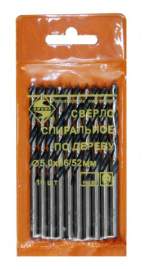 Сверло для дерева 5 мм, спиральное Энкор 19125