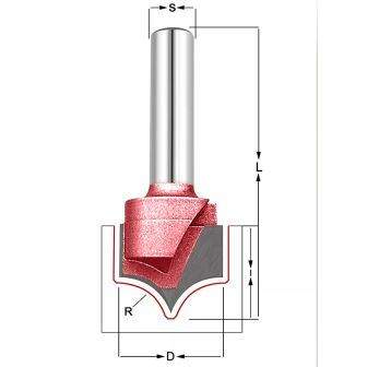 Фреза скругление R=12.7 D=25.4x16x63 S=12 PROCUT 225261P (L1-63 мм, L2-19.05 мм, D1-25.4 мм, D2-12 мм)