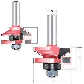 Комплект 2 фрезы (Мебельная обвязка) нижний подшипник Z=2 D=41x19-25.4 S=8 PROCUT 409871P (L1-25.4 мм, L2-19 мм, D1-41 мм, D2-8 мм)