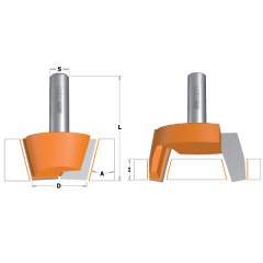 СМТ Комплект из 2-х фрез для ремонта S=12 D=44.4X25.4 RH 981.541.11