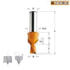 Сверло HW для присадочного станка 10x20x57,5 Z=2+2 S=10x20 RH CMT 376.102.11