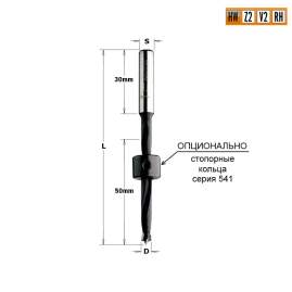 Сверло HW для шкантов 12x90 Z=2+2 S=8x30 RH CMT 540.120.11
