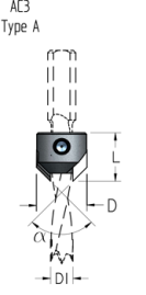 Зенковка WPW коническая AC3120L левая на сверло присадочное 12 мм крепление на спирали D20 L18