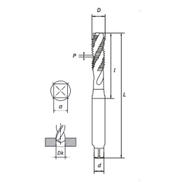Метчик маш/руч спиральный M4X0.7 DIN371 (HSS-Co) RODMIX 1603040070