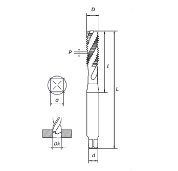 Метчик маш/руч спиральный M4X0.7 DIN371 (HSS-Co) RODMIX 1603040070