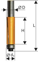 Фреза кромочная прямая ф19х25,6мм хв 12мм Энкор 10528