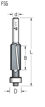 Фреза WPW FSG1273 D12,7 B25 Z2 обгонная чистовая антиклей хвостовик 6 (L1-72 мм, L2-25 мм, D1-12.7 мм, D2-6 мм)
