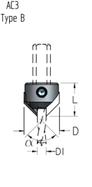 Зенковка WPW AC31112R коническая правая на сверло прсадочное 11÷12 мм крепление хвостовик  D22 L17